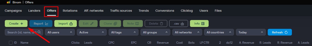 How to add CPA offer for conversion tracking at Binom