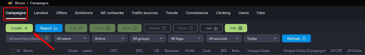 How to create ads tracking campaign at Binom