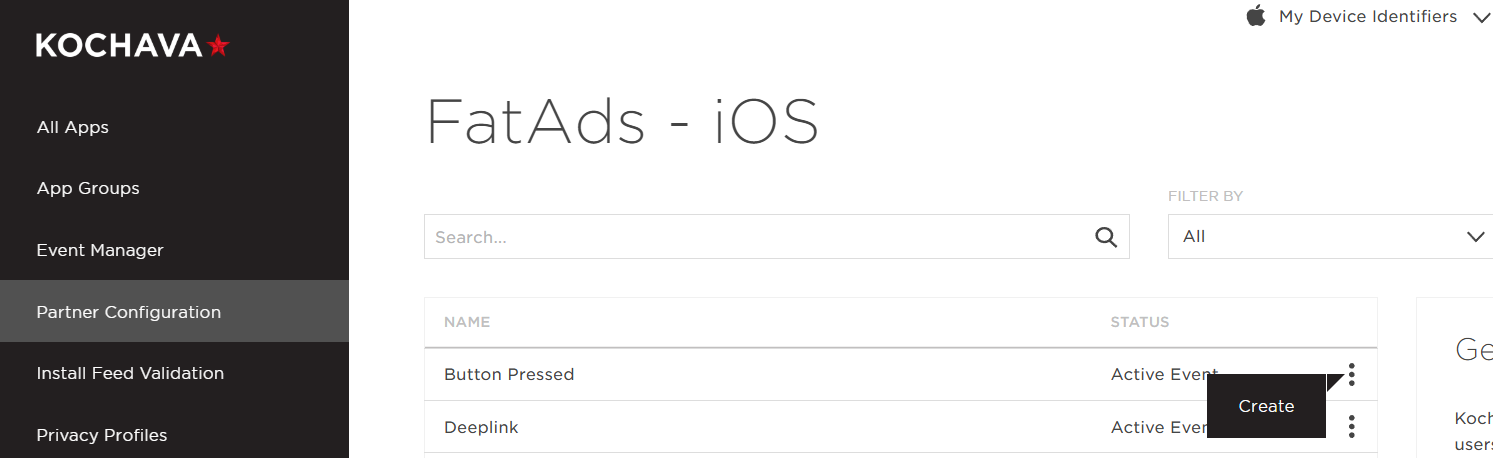 How to set up tracking for FatAds ad network at Kochava