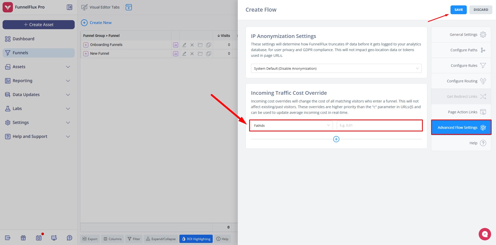 How to connect FatAds for ads tracking in Funnel Flux